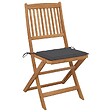 VIDAXL - vidaXL Chaises pliables de jardin lot de 8 avec coussins Bois d'acacia - vignette