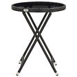 VIDAXL - vidaXL Table à thé Noir 60 cm Résine tressée et verre trempé - vignette