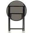 VIDAXL - vidaXL Table à thé Noir 60 cm Résine tressée et verre trempé - vignette