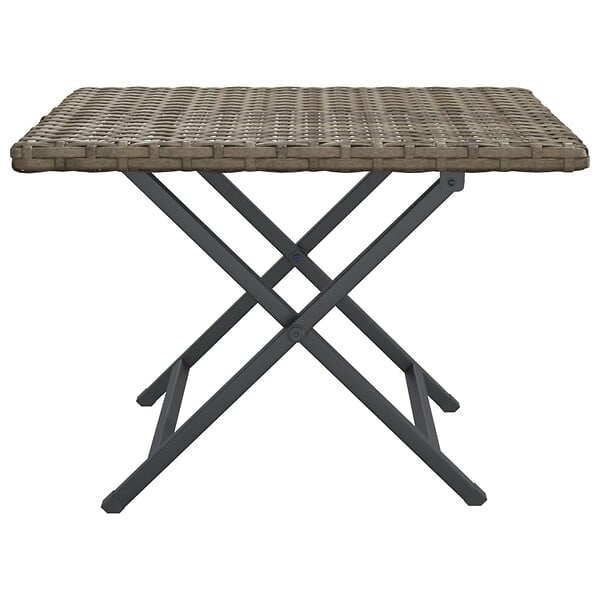 VIDAXL - vidaXL Table pliable gris 45x35x32 cm résine tressée - large