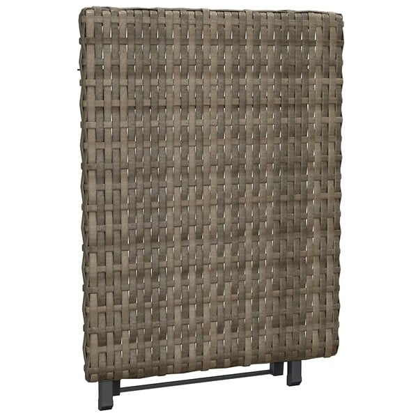VIDAXL - vidaXL Table pliable gris 45x35x32 cm résine tressée - large
