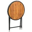 VIDAXL - vidaXL Table à thé Noir 60 cm Résine tressée et bois d'acacia solide - vignette