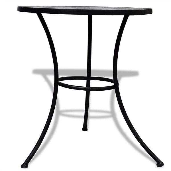 VIDAXL - vidaXL Table de bistro Noir et blanc 60 cm Mosaïque - large