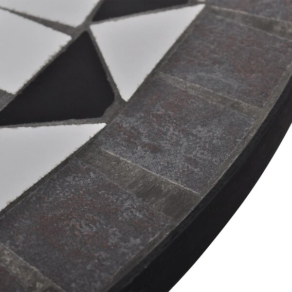 VIDAXL - vidaXL Table de bistro Noir et blanc 60 cm Mosaïque - large