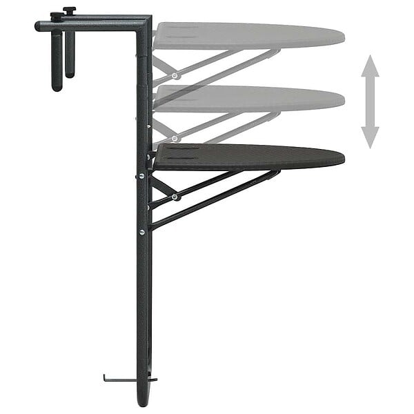 VIDAXL - vidaXL Table de balcon Marron 60x64x83,5 cm Plastique Aspect de rotin - large