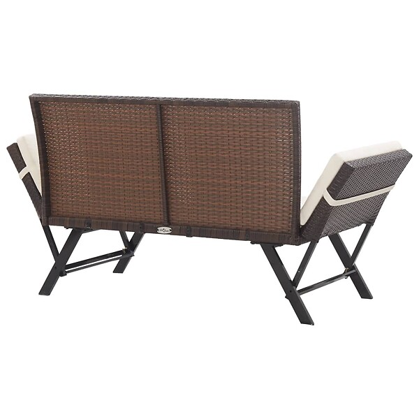 VIDAXL - vidaXL Banc de jardin avec coussins 176 cm Marron Résine tressée - large