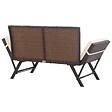 VIDAXL - vidaXL Banc de jardin avec coussins 176 cm Marron Résine tressée - vignette