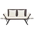 VIDAXL - vidaXL Banc de jardin avec coussins 176 cm Marron Résine tressée - vignette