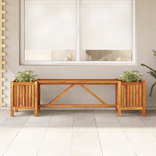 VIDAXL - vidaXL Banc de jardin avec 2 jardinières 150x30x40 cm Bois d'acacia - large