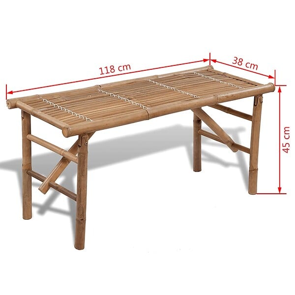 VIDAXL - vidaXL Banc de jardin pliable 118 cm Bambou - large