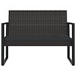 VIDAXL - vidaXL Banc de jardin avec coussins noir 106 cm résine tressée - vignette