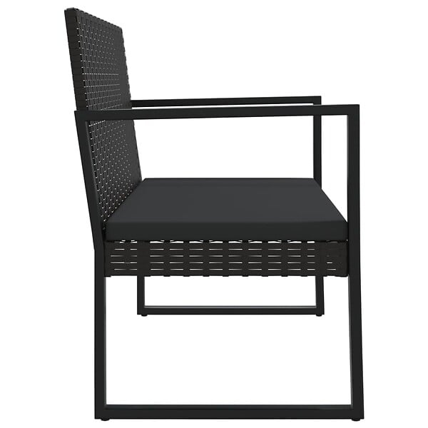 VIDAXL - vidaXL Banc de jardin avec coussins noir 106 cm résine tressée - large