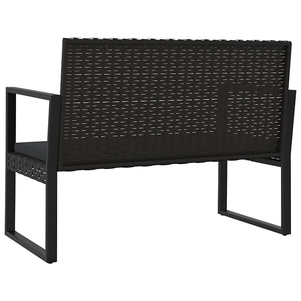 VIDAXL - vidaXL Banc de jardin avec coussins noir 106 cm résine tressée - large
