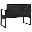 VIDAXL - vidaXL Banc de jardin avec coussins noir 106 cm résine tressée - vignette