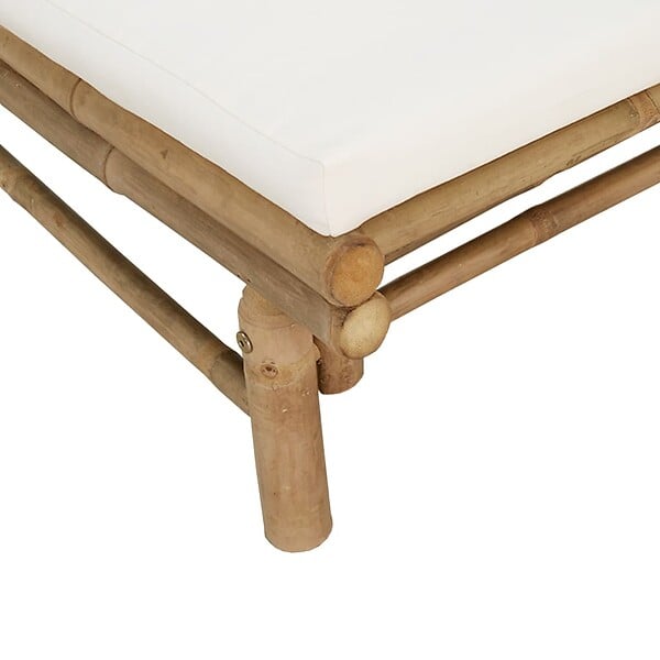 VIDAXL - vidaXL Banc de jardin avec coussins blanc crème bambou - large
