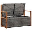 VIDAXL - vidaXL Banc de rangement 115 cm Résine tressée et bois d'acacia Gris - vignette