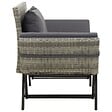 VIDAXL - vidaXL Banc de jardin avec coussins 176 cm Gris Résine tressée - vignette