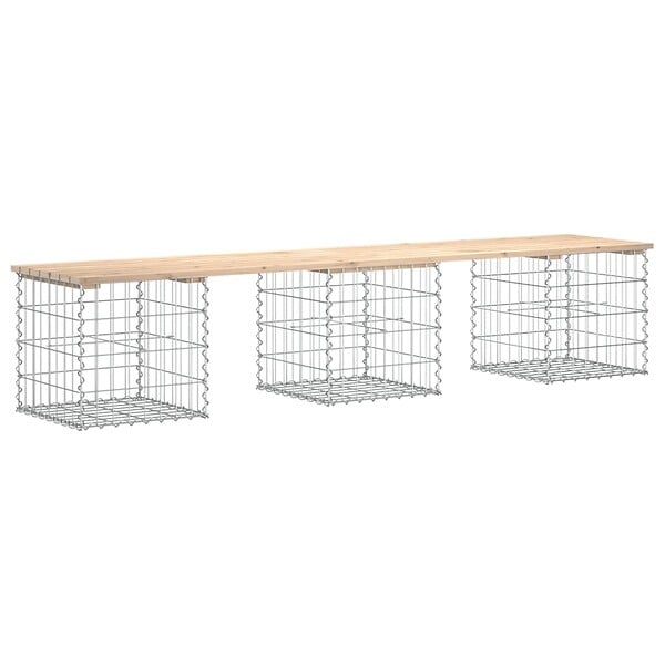VIDAXL - vidaXL Banc de jardin design de gabion 203x44x42 cm bois massif de pin - large