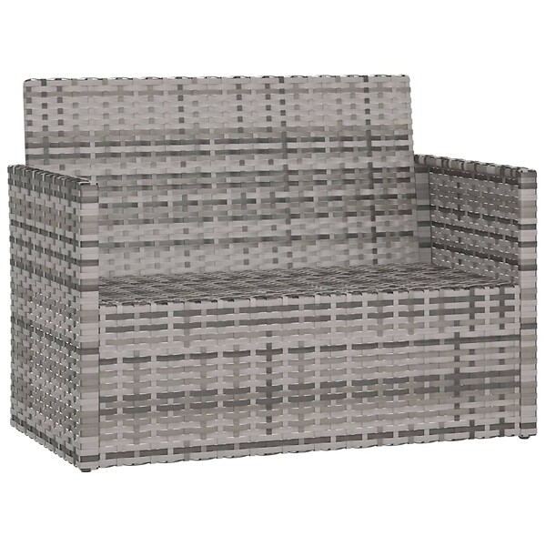 VIDAXL - vidaXL Banc de jardin avec coussins Gris 105 cm Résine tressée - large