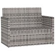 VIDAXL - vidaXL Banc de jardin avec coussins Gris 105 cm Résine tressée - vignette