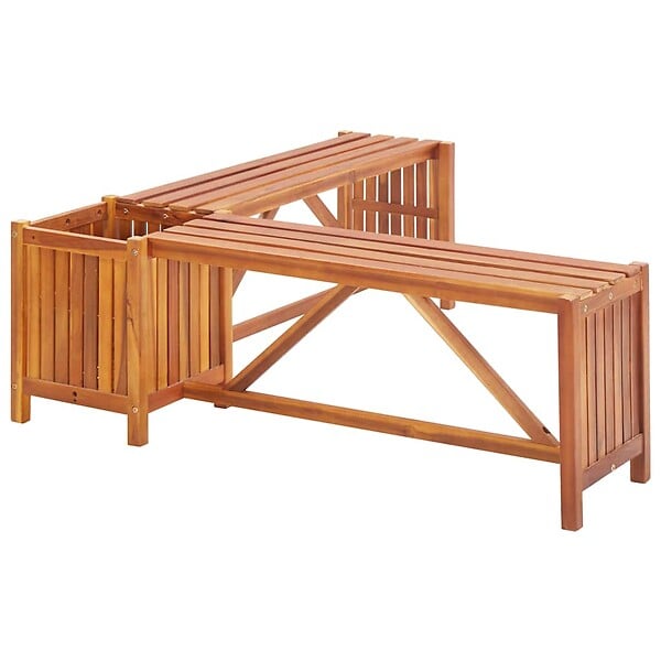VIDAXL - vidaXL Banc de jardin et jardinière 117x117x40 cm Bois solide d'acacia - large