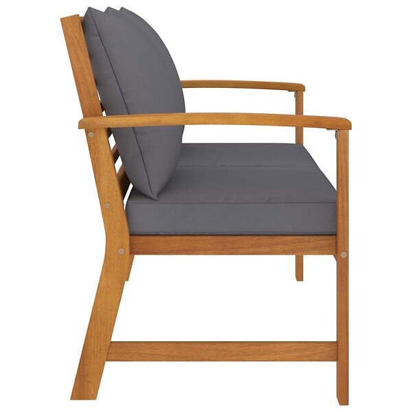 VIDAXL - vidaXL Banc de jardin 120cm et coussin gris foncé Bois solide d'acacia - large