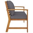 VIDAXL - vidaXL Banc de jardin 120cm et coussin gris foncé Bois solide d'acacia - vignette