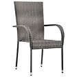 VIDAXL - vidaXL Chaises empilables d'extérieur lot de 4 Gris Résine tressée - vignette
