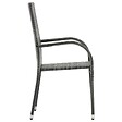 VIDAXL - vidaXL Chaises empilables d'extérieur lot de 4 Gris Résine tressée - vignette
