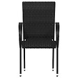 VIDAXL - vidaXL Chaises empilables d'extérieur lot de 6 Résine tressée Noir - vignette