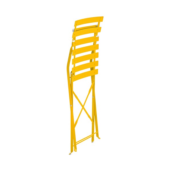 OVIALA - Lot de 2 chaises pliantes en acier jaune - Rome - large