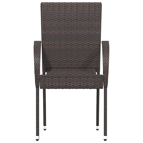 VIDAXL - vidaXL Chaises empilables d'extérieur lot de 4 Résine tressée Marron - large