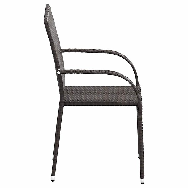 VIDAXL - vidaXL Chaises empilables d'extérieur lot de 4 Résine tressée Marron - large