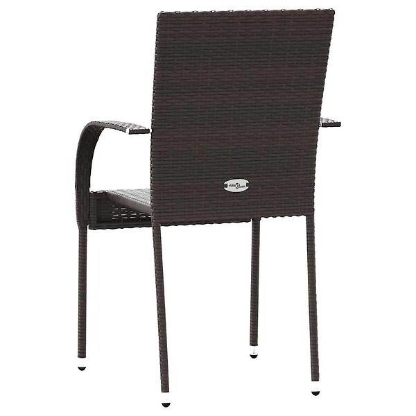 VIDAXL - vidaXL Chaises empilables d'extérieur lot de 4 Résine tressée Marron - large