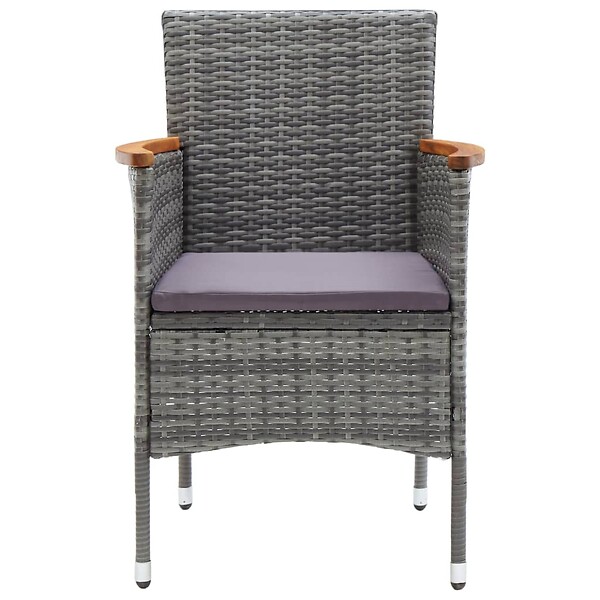 VIDAXL - vidaXL Chaises à manger de jardin lot de 4 Résine tressée Gris - large