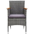 VIDAXL - vidaXL Chaises à manger de jardin lot de 4 Résine tressée Gris - vignette
