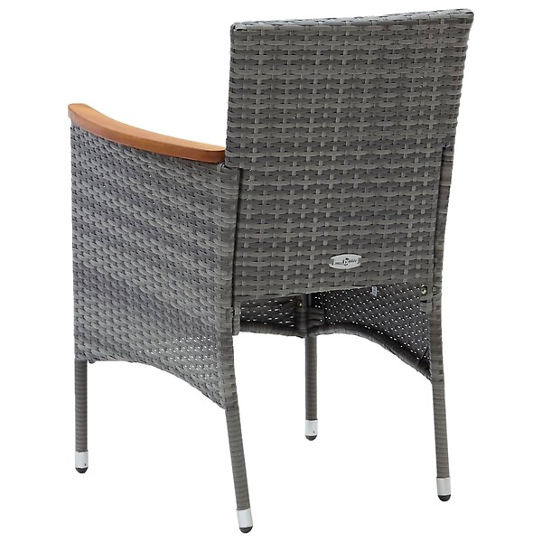 VIDAXL - vidaXL Chaises à manger de jardin lot de 4 Résine tressée Gris - large