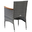 VIDAXL - vidaXL Chaises à manger de jardin lot de 4 Résine tressée Gris - vignette