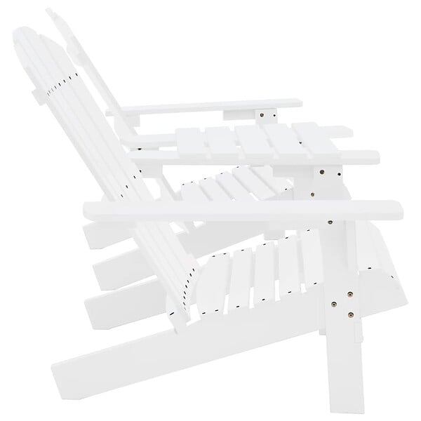 VIDAXL - vidaXL Chaises de jardin Adirondack avec table bois de sapin blanc - large