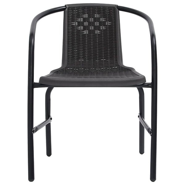 VIDAXL - vidaXL Chaises de jardin lot de 2 Plastique Rotin et acier 110 kg - large