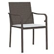 VIDAXL - vidaXL Chaises de jardin et coussins lot de 6 marron 56x59x84 cm rotin - vignette