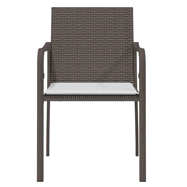 VIDAXL - vidaXL Chaises de jardin et coussins lot de 6 marron 56x59x84 cm rotin - large