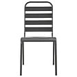 VIDAXL - vidaXL Chaises d'extérieur lot de 4 Design à lattes Acier Gris foncé - vignette