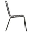 VIDAXL - vidaXL Chaises d'extérieur lot de 4 Design à lattes Acier Gris foncé - vignette