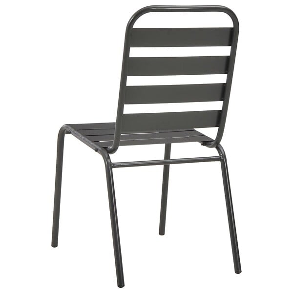VIDAXL - vidaXL Chaises d'extérieur lot de 4 Design à lattes Acier Gris foncé - large