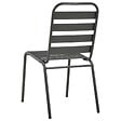 VIDAXL - vidaXL Chaises d'extérieur lot de 4 Design à lattes Acier Gris foncé - vignette