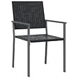 VIDAXL - vidaXL Chaises de jardin lot de 2 noir 54x62,5x89 cm résine tressée - vignette