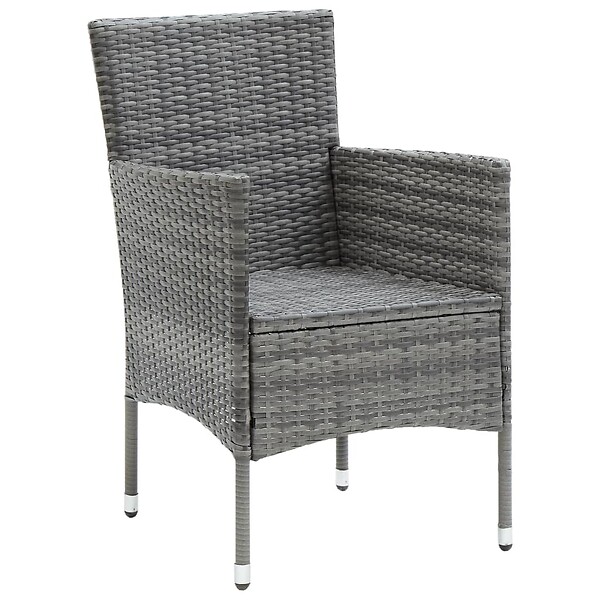 VIDAXL - vidaXL Chaises à manger de jardin lot de 4 Résine tressée Gris - large