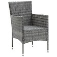 VIDAXL - vidaXL Chaises à manger de jardin lot de 4 Résine tressée Gris - vignette