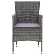 VIDAXL - vidaXL Chaises à manger de jardin lot de 4 Résine tressée Gris - vignette